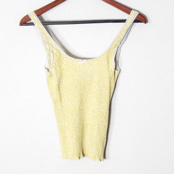 Billabong Rib Knit Tank Top Soft Yellow Small Casual Summer Beach Style - Picture 1 of 6